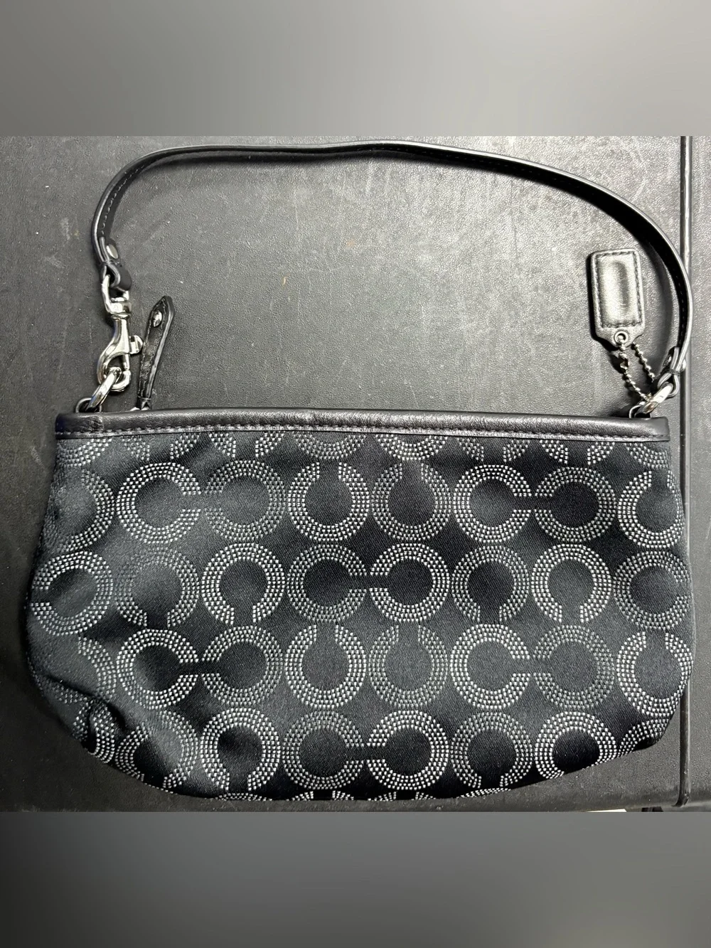 Coach Black Signature Circle Jacquard Shoulder Bag